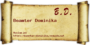 Beamter Dominika névjegykártya